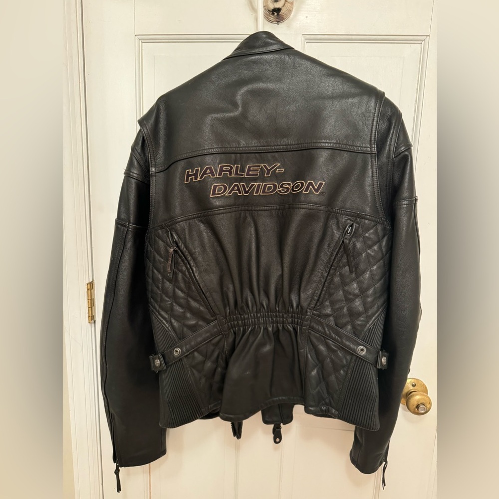Harley Davidson Competition Black Leather Touring Jacket women’s XL